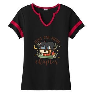 Just One More Chapter Black Cat Gift For Reading Books Ladies Halftime Notch Neck Tee