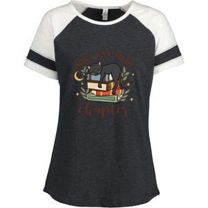 Just One More Chapter Black Cat Gift For Reading Books Enza Ladies Jersey Colorblock Tee