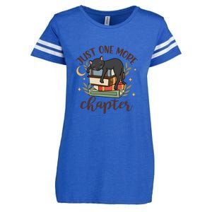 Just One More Chapter Black Cat Gift For Reading Books Enza Ladies Jersey Football T-Shirt