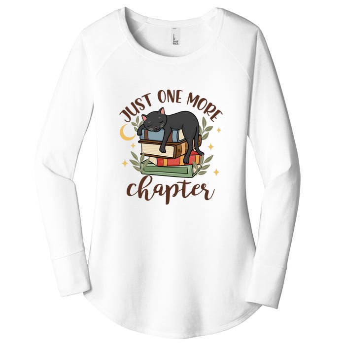 Just One More Chapter Black Cat Gift For Reading Books Women's Perfect Tri Tunic Long Sleeve Shirt