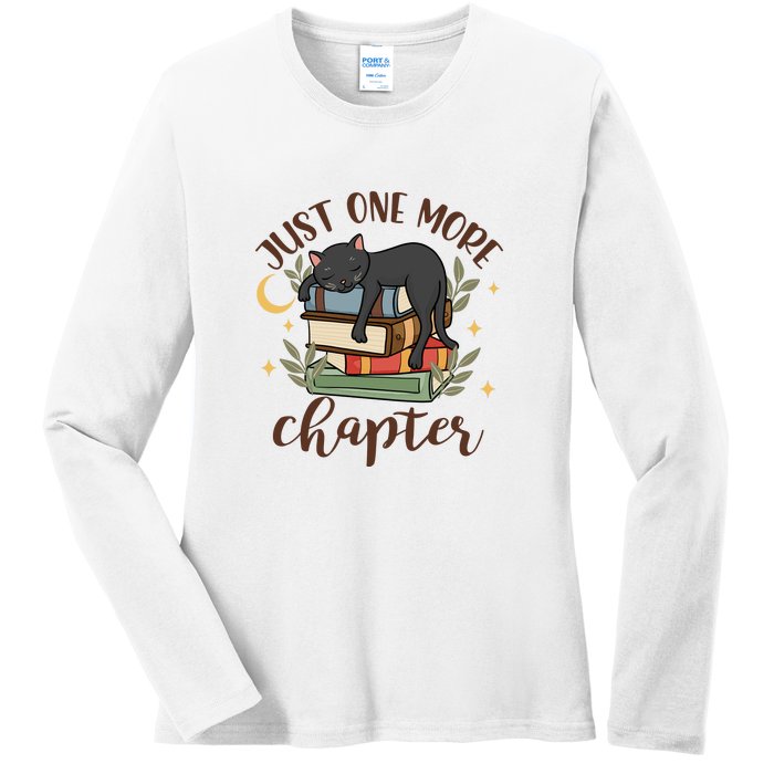 Just One More Chapter Black Cat Gift For Reading Books Ladies Long Sleeve Shirt