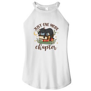 Just One More Chapter Black Cat Gift For Reading Books Women's Perfect Tri Rocker Tank