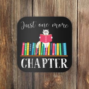 Just One More Chapter Cat Reading Book Bookworm Cat Hc Coaster