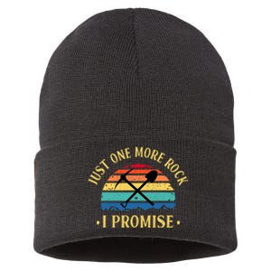 Just One More Rock I Promise Rock Collector Geologist Geode Sustainable Knit Beanie