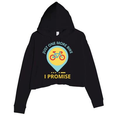 Just One More Bike I Promise Funny Bicycle Crop Fleece Hoodie