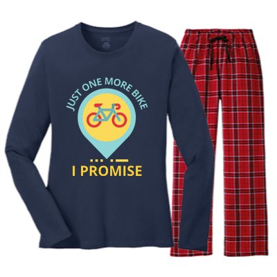 Just One More Bike I Promise Funny Bicycle Women's Long Sleeve Flannel Pajama Set 