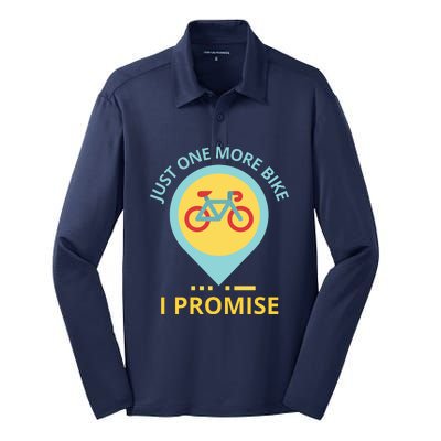 Just One More Bike I Promise Funny Bicycle Silk Touch Performance Long Sleeve Polo