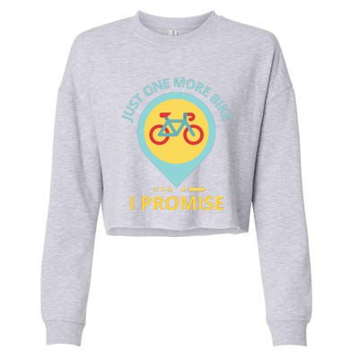 Just One More Bike I Promise Funny Bicycle Cropped Pullover Crew