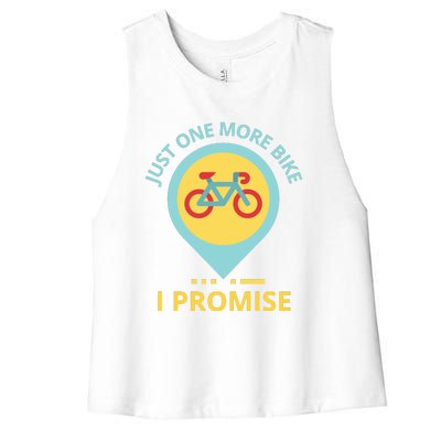 Just One More Bike I Promise Funny Bicycle Women's Racerback Cropped Tank