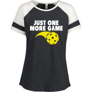 Just One More Game Pickleball Gift Great Gift Enza Ladies Jersey Colorblock Tee