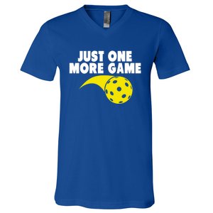 Just One More Game Pickleball Gift Great Gift V-Neck T-Shirt