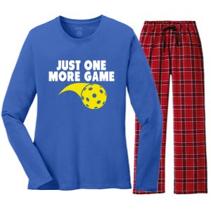 Just One More Game Pickleball Gift Great Gift Women's Long Sleeve Flannel Pajama Set 