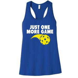 Just One More Game Pickleball Gift Great Gift Women's Racerback Tank