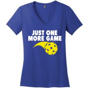 Just One More Game Pickleball Gift Great Gift Women's V-Neck T-Shirt