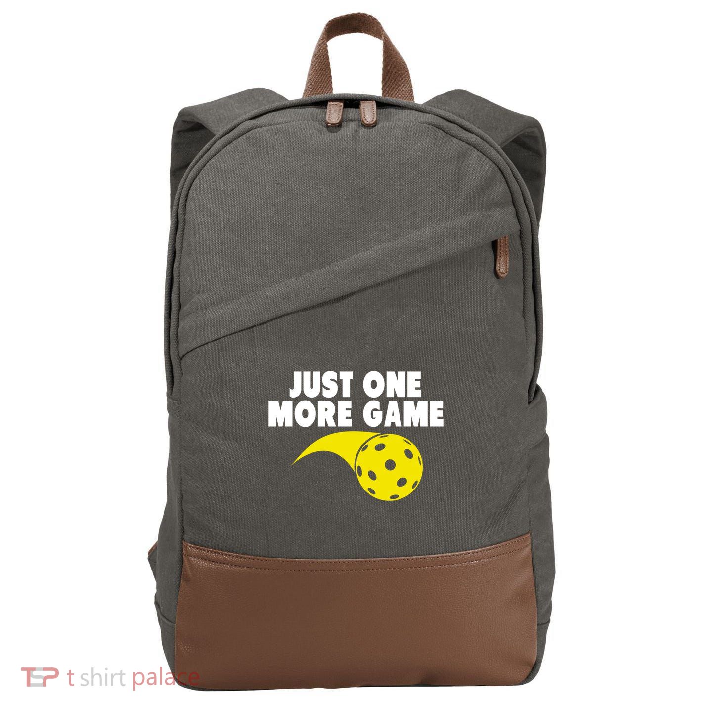 Just One More Game Pickleball Gift Great Gift Cotton Canvas Backpack