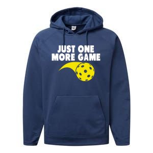 Just One More Game Pickleball Gift Great Gift Performance Fleece Hoodie