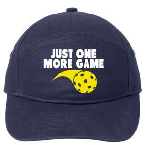 Just One More Game Pickleball Gift Great Gift 7-Panel Snapback Hat