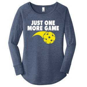 Just One More Game Pickleball Gift Great Gift Women's Perfect Tri Tunic Long Sleeve Shirt