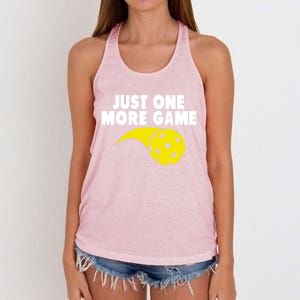 Just One More Game Pickleball Gift Great Gift Women's Knotted Racerback Tank