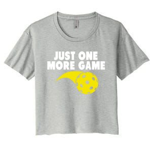 Just One More Game Pickleball Gift Great Gift Women's Crop Top Tee