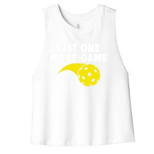 Just One More Game Pickleball Gift Great Gift Women's Racerback Cropped Tank