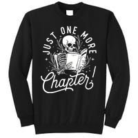 Just One More Chapter Skeleton Reader Reading Book Lover Tall Sweatshirt