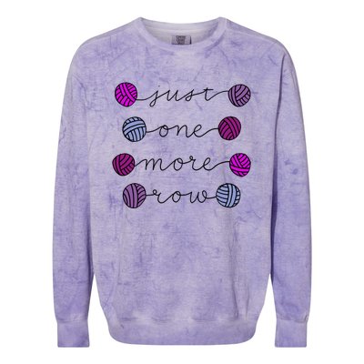 Just One More Row Great Gift Colorblast Crewneck Sweatshirt