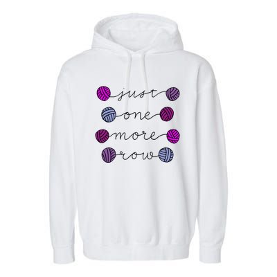 Just One More Row Great Gift Garment-Dyed Fleece Hoodie