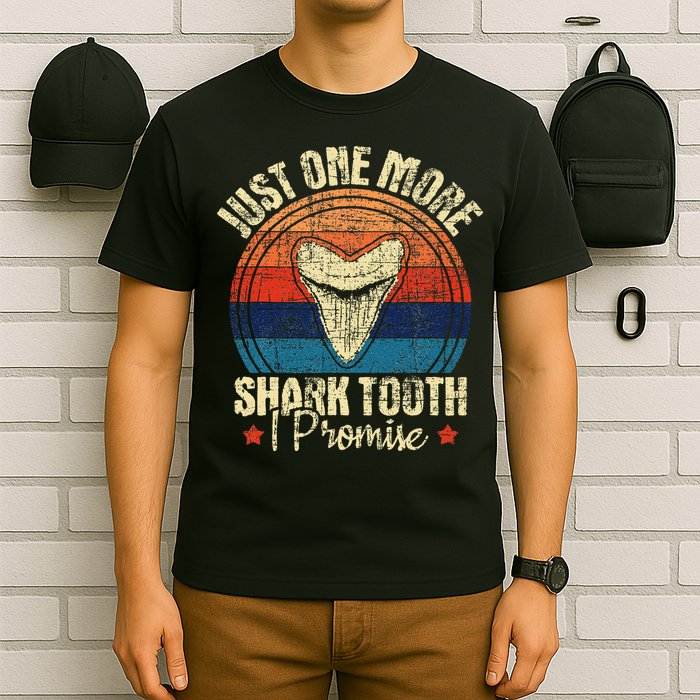 Just One More Shark Tooth I Promise Retro Fossil T-Shirt