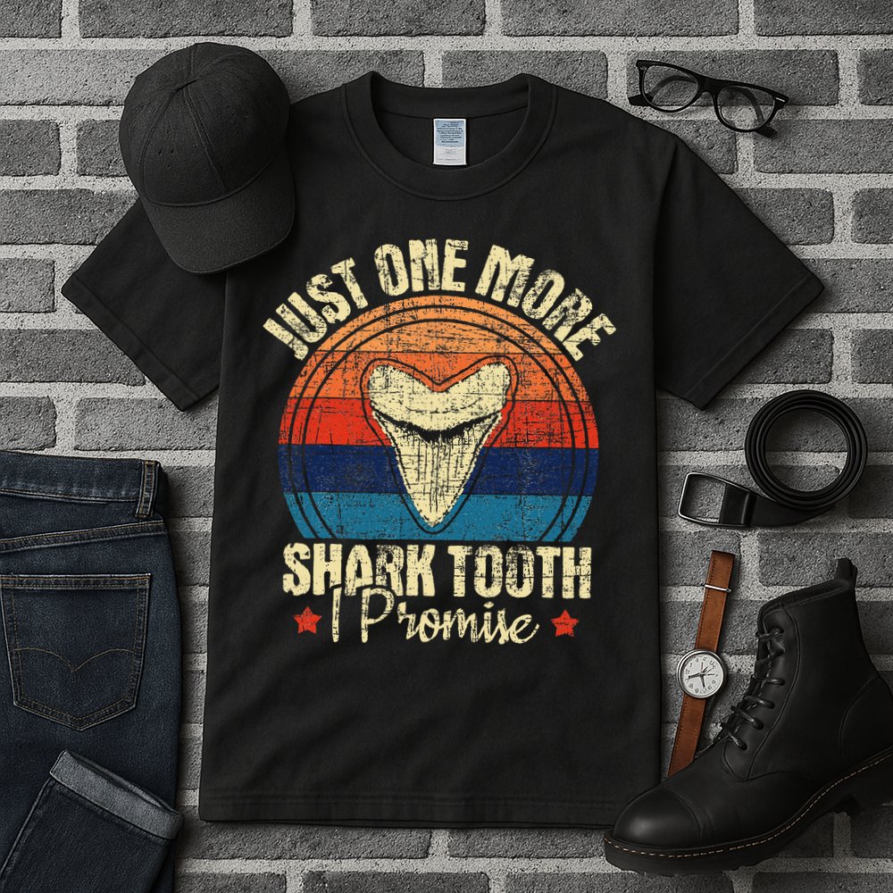 Just One More Shark Tooth I Promise Retro Fossil Tall T-Shirt
