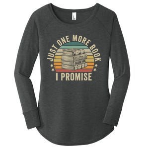 Just One More Book I Promise Book Lover Librarian Book Nerd Women's Perfect Tri Tunic Long Sleeve Shirt