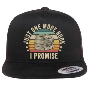 Just One More Book I Promise Book Lover Librarian Book Nerd Flat Bill Trucker Hat