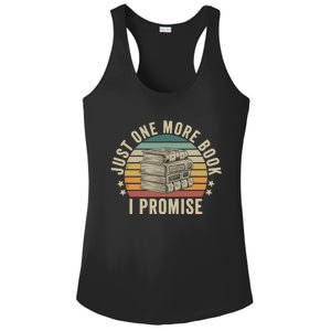 Just One More Book I Promise Book Lover Librarian Book Nerd Ladies PosiCharge Competitor Racerback Tank