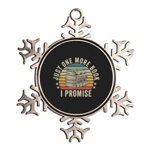 Just One More Book I Promise Book Lover Librarian Book Nerd Metallic Star Ornament