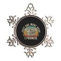 Just One More Book I Promise Book Lover Librarian Book Nerd Metallic Star Ornament