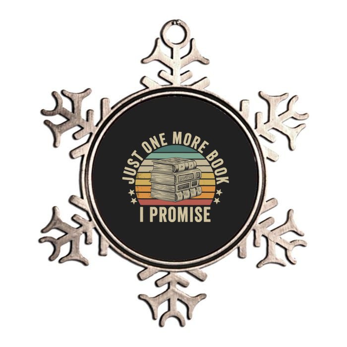 Just One More Book I Promise Book Lover Librarian Book Nerd Metallic Star Ornament