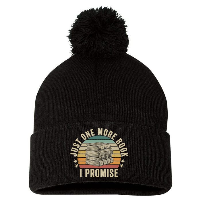 Just One More Book I Promise Book Lover Librarian Book Nerd Pom Pom 12in Knit Beanie