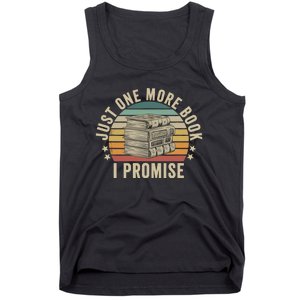 Just One More Book I Promise Book Lover Librarian Book Nerd Tank Top