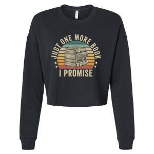 Just One More Book I Promise Book Lover Librarian Book Nerd Cropped Pullover Crew