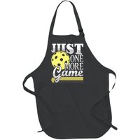 Just One More Game Funny Pickleball Player Full-Length Apron With Pockets