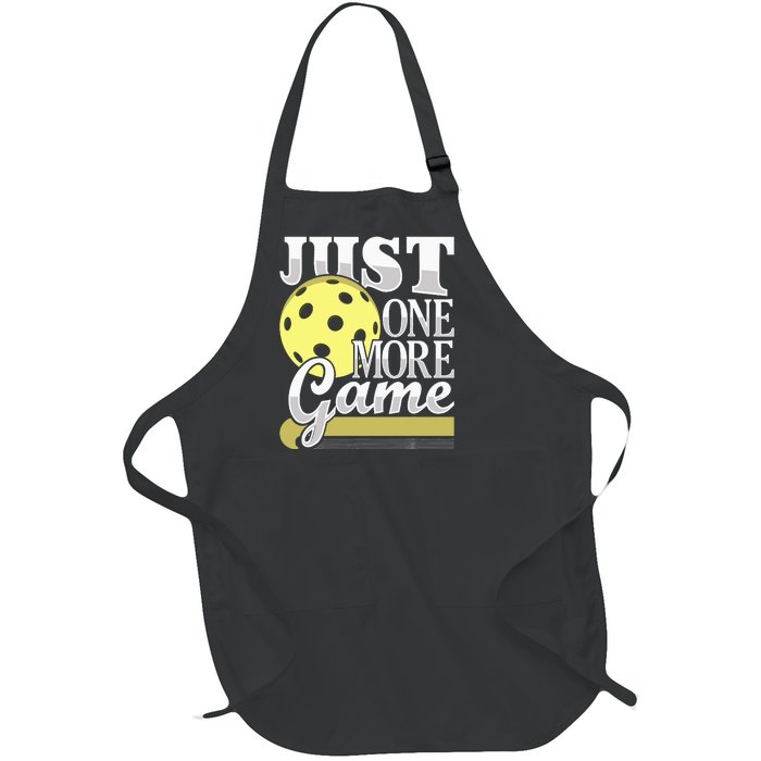 Just One More Game Funny Pickleball Player Full-Length Apron With Pockets