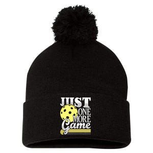 Just One More Game Funny Pickleball Player Pom Pom 12in Knit Beanie