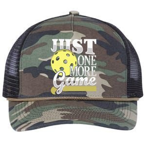 Just One More Game Funny Pickleball Player Retro Rope Trucker Hat Cap