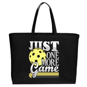 Just One More Game Funny Pickleball Player Cotton Canvas Jumbo Tote