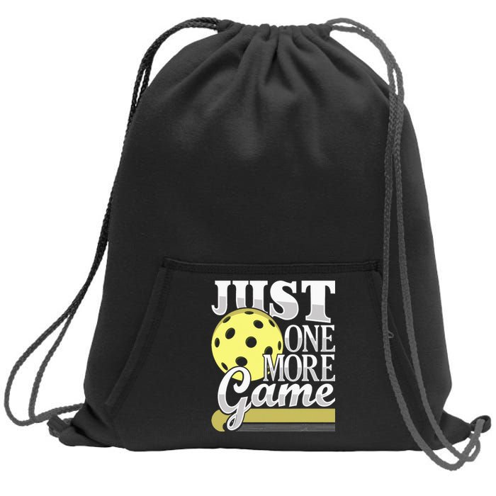 Just One More Game Pickleball Player Paddleball Sweatshirt Cinch Pack Bag