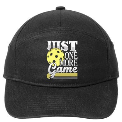 Just One More Game Pickleball Player Paddleball 7-Panel Snapback Hat