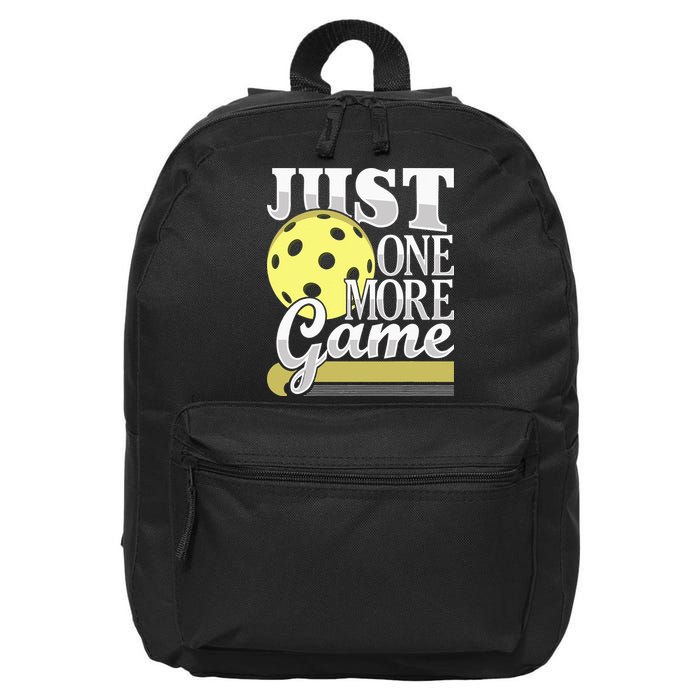 Just One More Game Pickleball Player Paddleball 16 in Basic Backpack