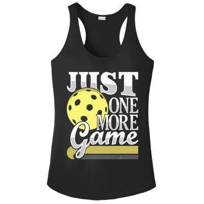 Just One More Game Pickleball Player Paddleball Ladies PosiCharge Competitor Racerback Tank