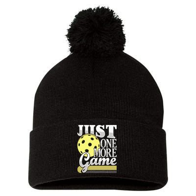 Just One More Game Pickleball Player Paddleball Pom Pom 12in Knit Beanie