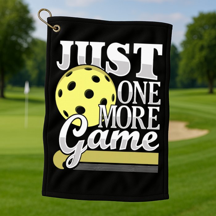 Just One More Game Pickleball Player Paddleball Golf Towel